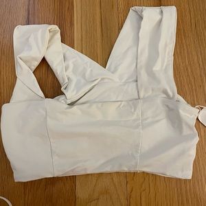 Lspace white thick strap bikini top